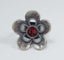 Israeli Pewter Flower Ring - Red Carousel 1