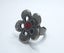 Israeli Pewter Flower Ring - Red Carousel 2