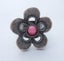 Lovely Pewter Flower Ring with Rose Pink Crystal Carousel 1