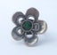 Israeli Pewter Flower Ring - Emerald Green Carousel 1