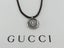 Gucci Sterling Silver Black Dark Red Cord with Crest Tag Unisex Pendant Necklace Carousel 1