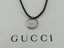 Gucci Sterling Silver Black Dark Red Cord with Crest Tag Unisex Pendant Necklace Carousel 2
