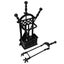 5pc Caged Fireside Fireplace Companion Set Brush Poker Shovel Tongs Burner Carousel 5