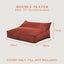 Cadence & Co Wilde Ribbed Luxe Fleece Double Sofa Bean Bag Lounge Cover Rust Red Carousel 5