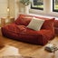 Cadence & Co Wilde Ribbed Luxe Fleece Double Sofa Bean Bag Lounge Cover Rust Red Carousel 6