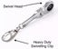 10mm Ratchet Spanner Wrench KeyRing KeyChain Handy Chrome Dad Boyfriend Gift Carousel 1