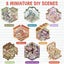 8 Pcs DIY 3D House Stickers, 3D Sticker Miniature Scene, Cartoon Miniature Sce Carousel 3