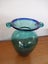 Art Glass Vase Teal & Blue Carousel 6
