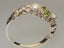 Gold Natural Peridot & Pearl Womens Ring - Hallmarked 9k White Gold Carousel 3