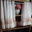 Rose Embroidery Gold Line lace Home Kitchen window white Sheer Cafe Curtain Carousel 3