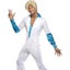 70s Disco Man Costume Adult White Blue Jumpsuit Carousel 1