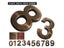 1PC House Address Sign Door Numbers 0-9 Self- Adhesive Bronze ABS Plastic Carousel 5