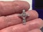 VINTAGE DIAMOND PLATINUM PENDENT CROSS , NECKLACE Carousel 3