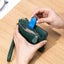 Soft Real Leather Coin Purse for Women Wristlet Mini Pouch Wallet with Keychain Carousel 3