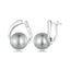 Womens 925 Sterling Silver Quality Shell Pearl Ear Buckles Elegant Hoop Earri... Carousel 1