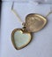 Vintage sweetheart locket 9ct gold front,silver back photo locket with chain Carousel 5