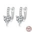 925 Sterling Silver Sparkling Heart Ear Buckles for Women Carousel 1