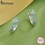 Womens 925 Sterling Silver Mint Green Butterfly Ear Buckles Elegant Hoop Earr... Carousel 3