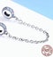 925 Sterling Silver Pink And Blue Cz Round Safety Chain Charm Carousel 4