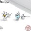 925 Sterling Silver Daisy & Ladybug Asymmetrical Design Stud Earrings for Women Carousel 3