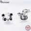 925 Sterling Silver Animal Collection Cute Panda Stud Earrings for Women Carousel 2