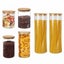 6PCs Airtight Glass Preserving Jars Lids Food Tea Coffee Bean Storage Containers Carousel 1