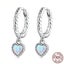 925 Sterling Silver Opal Heart Ear Buckles for Women Carousel 1