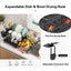 Expandable Dish Bowl Storage Rack Sink Drainer Kitchen Plate Drying Holder Black Carousel 10