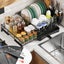 Expandable Dish Bowl Storage Rack Sink Drainer Kitchen Plate Drying Holder Black Carousel 11