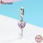 Romantic 925 Sterling Silver Lock Key Of Heart Pink Cz Charm Pendant Fit Char... Carousel 3