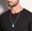 Men's Triangular Turquoise Marble Pendant and Chain Carousel 4