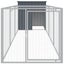 Dog House With Run Anthracite 110x405x110 Cm Galvanised Steel Tonkbik Carousel 3