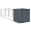 Dog House With Run Anthracite 110x405x110 Cm Galvanised Steel Tonkbik Carousel 5