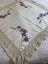 A stunning ORCHIDS hand embroidered vintage Linen Tablecloth Carousel 6