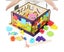 2 inWooden Geometric Number Puzzle Match Count Fishing Game Education Ki Carousel 8