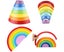 Montessori Wooden Rainbow Toy Colored Arch Bridge Blocks Set Shape Sorting Carousel 6