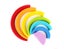 Montessori Wooden Rainbow Toy Colored Arch Bridge Blocks Set Shape Sorting Carousel 8