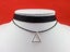 Black Choker Necklace with Silver Triangle Pendant | Adjustable 31-36cm Carousel 1