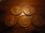 Australia Penny Coins x 5 Carousel 2