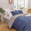 Dreamaker Amalfi Stripe 100% Cotton Reversible Duvet Cover Set Blue King Carousel 11