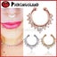 Gem Diamond Fake Clip On Septum Clicker Nose Hanger Ring Piercing Jewellery Gift Carousel 1