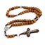Brown Wood With Cross Religious ROSARY Beads Necklace With Crucifix Pendant Gift Carousel 1