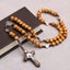 Brown Wood With Cross Religious ROSARY Beads Necklace With Crucifix Pendant Gift Carousel 3