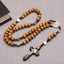 Brown Wood With Cross Religious ROSARY Beads Necklace With Crucifix Pendant Gift Carousel 4