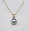 Tahitian pearl set in 14ct gold- with chain and box Carousel 1