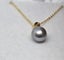 Tahitian pearl set in 14ct gold- with chain and box Carousel 5