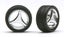 Plastic Kitset - 1/24 3 Spoke Rims w/Tires Chrm Carousel 1
