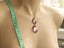 Vintage Pink 80s costume Jewellery Pendant on Gold Snake chain Carousel 3