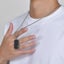 Men's Titanium Steel Dog Tag Chain with Iced Out Detailing Carousel 2