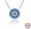 925 Sterling Silver Blue Evil Eyes Necklace Women Lucky Pendant Necklaces Carousel 1